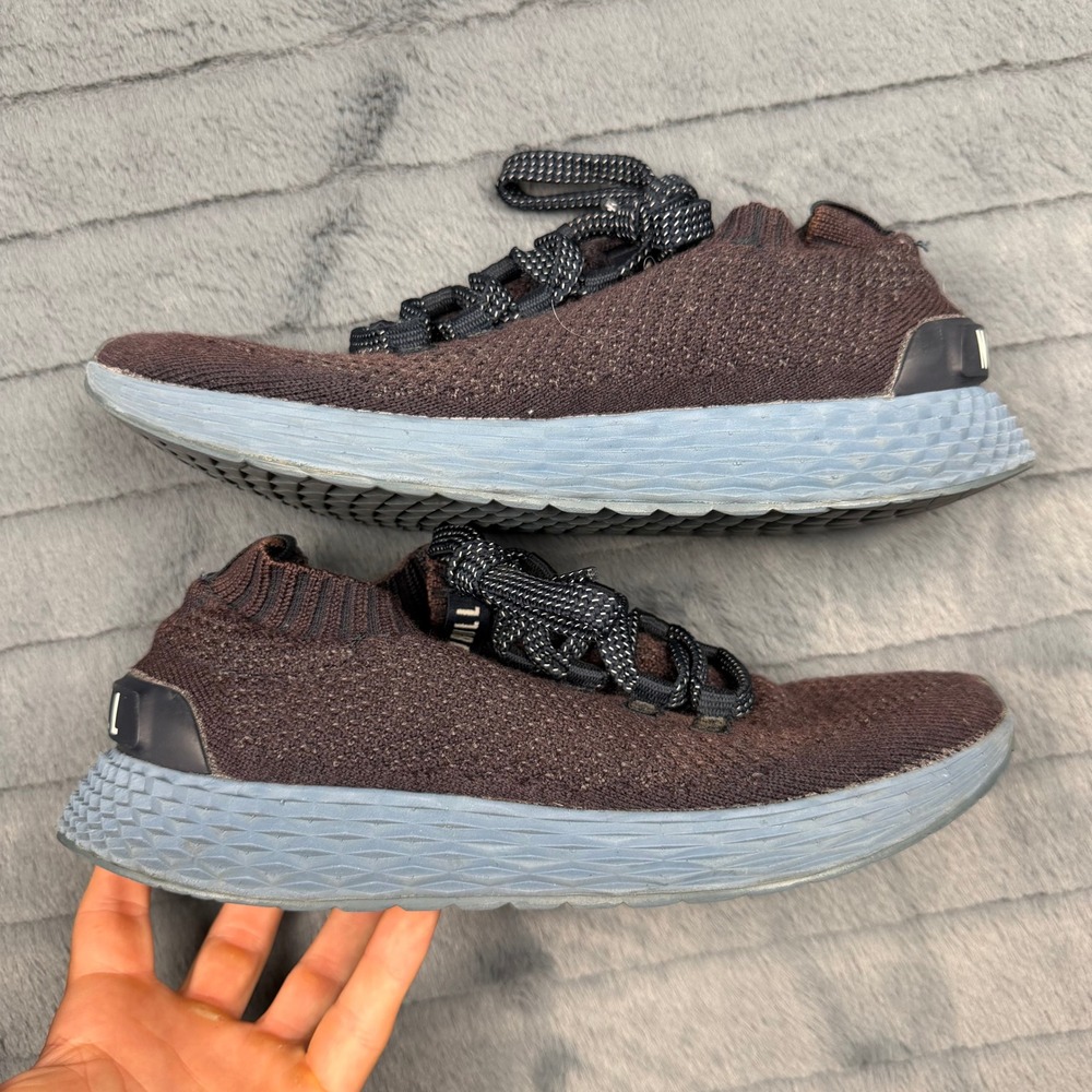 NOBULL Knit Runner Espresso Brown Blue Training Shoes Mens 6.5 Womens 8 12087